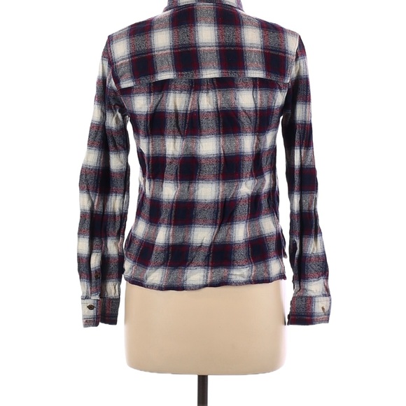 Forever 21 Plaid Button-Up Shirt - Navy white and Maroon size medium - Picture 2 of 2